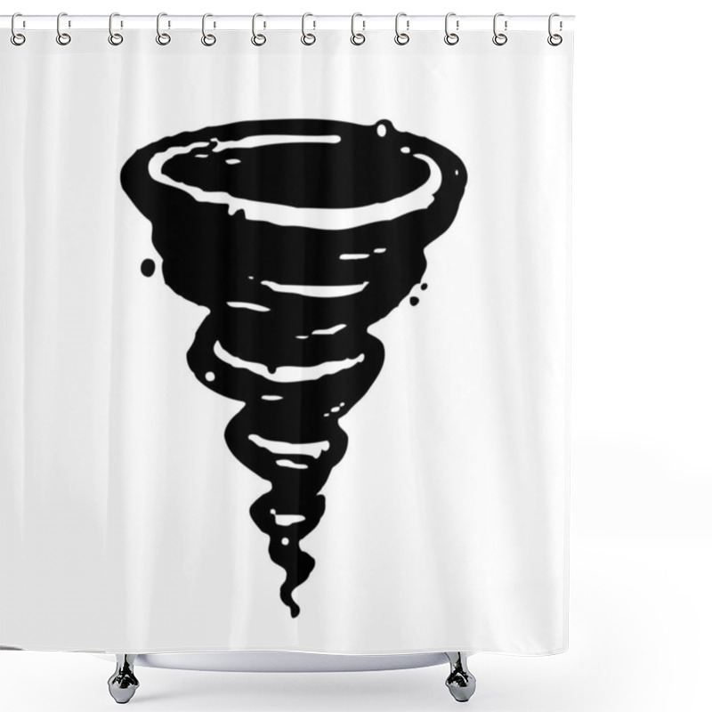 Personality  A Stylized Black And White Drawing Of A Tornado On A White Background Shower Curtains