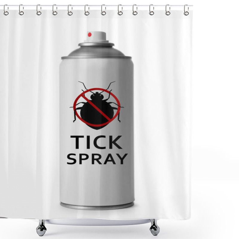 Personality  Tick Spray Isolated On White. Insect Repellent  Shower Curtains