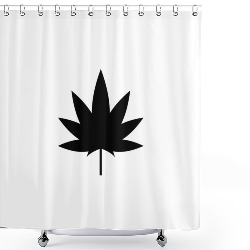 Personality  Cannabis Marijuana Leaf Hemp Flat Vector Icon Shower Curtains