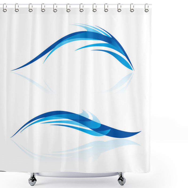 Personality  Smooth Abstract Forms In Blue. Shower Curtains