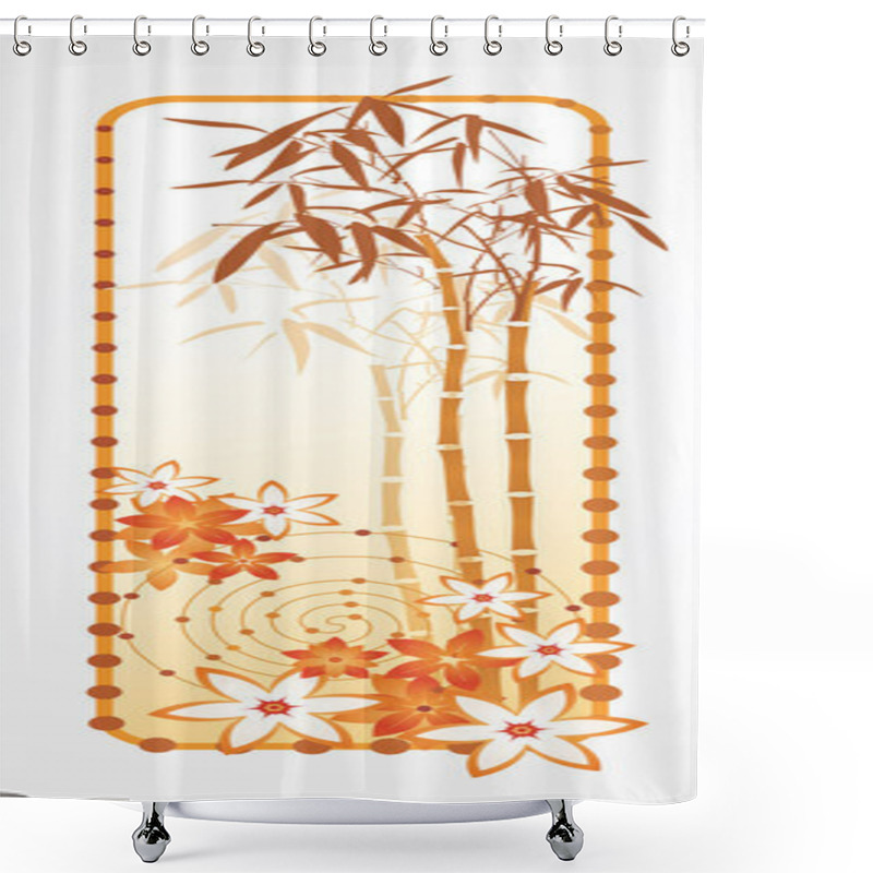 Personality  Bamboo&Flowers Shower Curtains