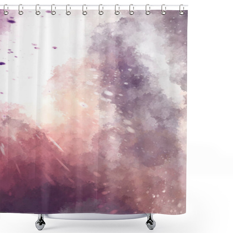 Personality  Watercolor Painted Background With Blots And Splatters. Brush Stroked Painting. 2D Illustration. Shower Curtains