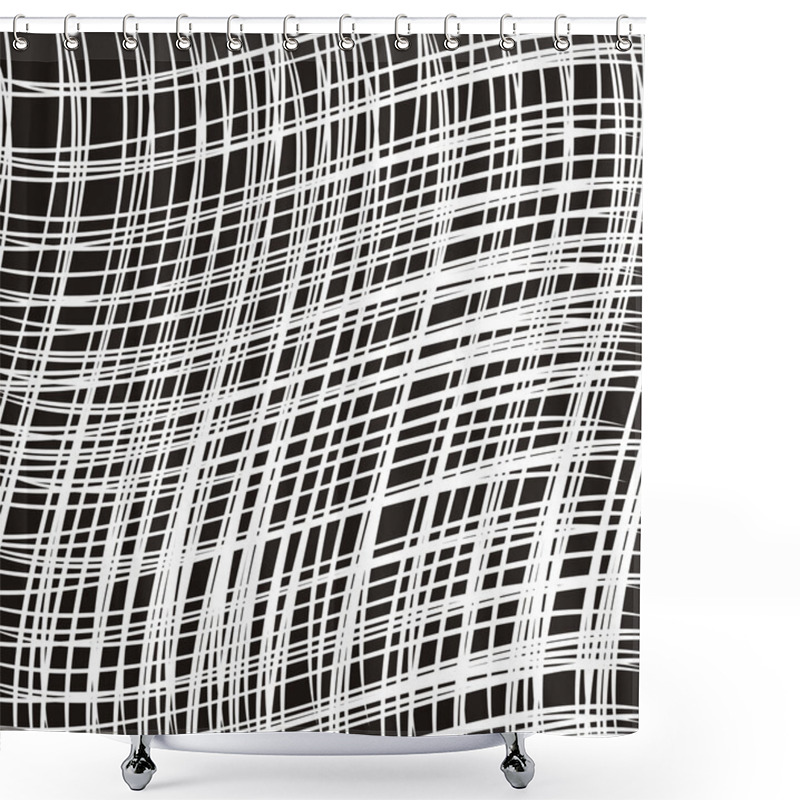 Personality  Monochrome Vector Fabric Texture Shower Curtains