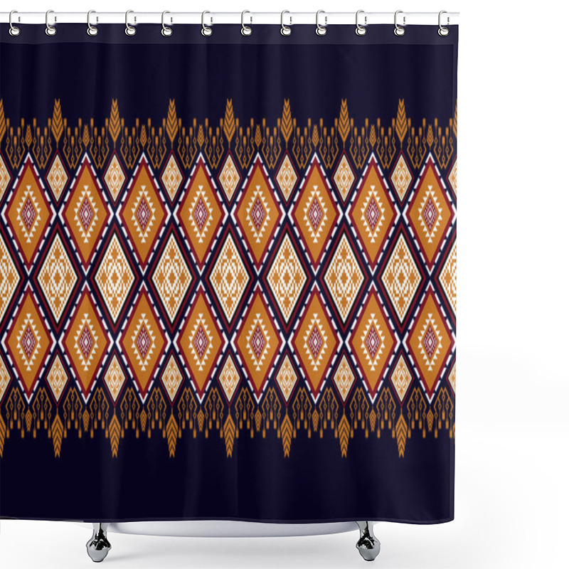 Personality  Ethnic Pattern Seamless, Geometric Design ,Aztec Embroidery Border Seamless Patterns.ethnic Design,  Pattern Art Wallpaper Background, Design For Fabric, Curtain, Carpet ,geometry Seamless Pattern Shower Curtains