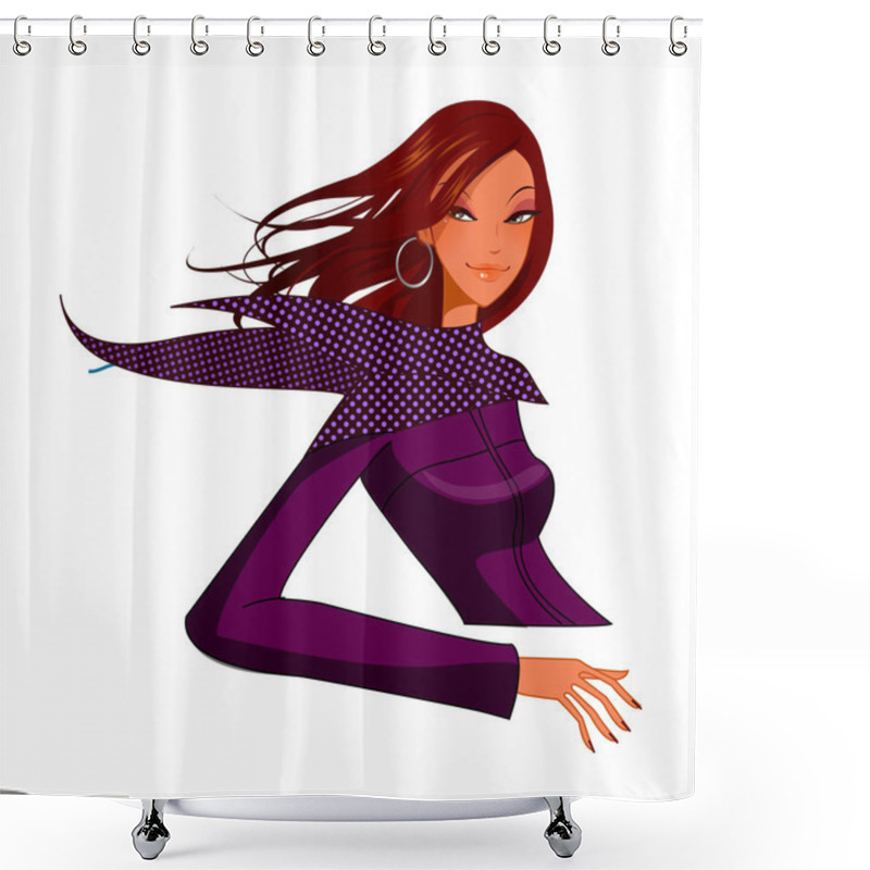 Personality  Close-up Of Woman Smiling Shower Curtains