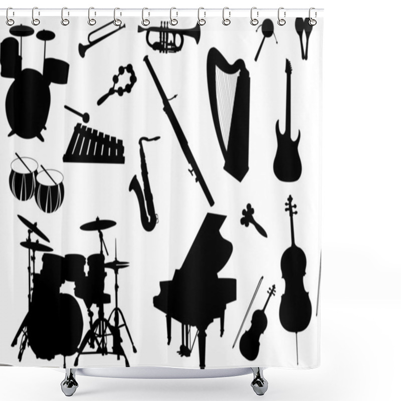 Personality  Musical Instruments Shower Curtains