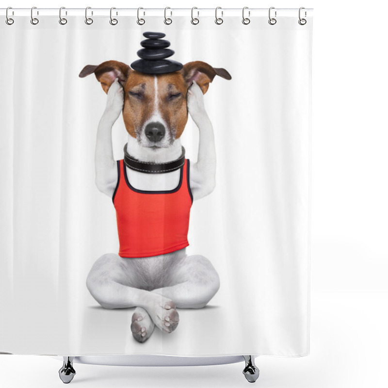 Personality  Yoga Dog Shower Curtains