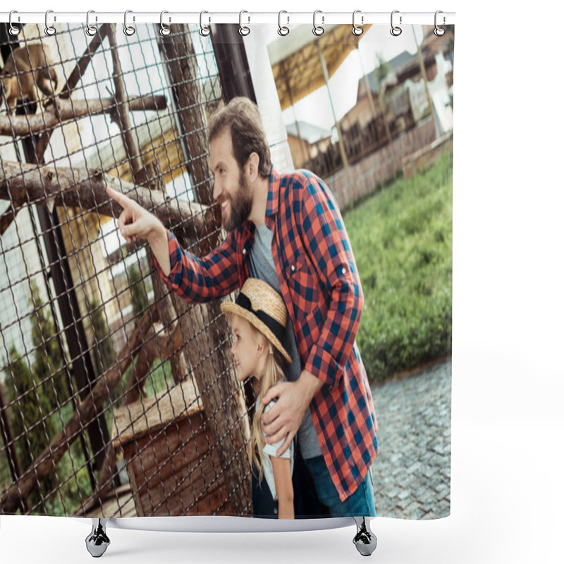 Personality  Father And Daughter In Zoo Shower Curtains