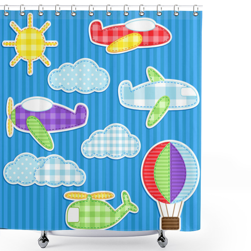 Personality  Transport Stickers Shower Curtains