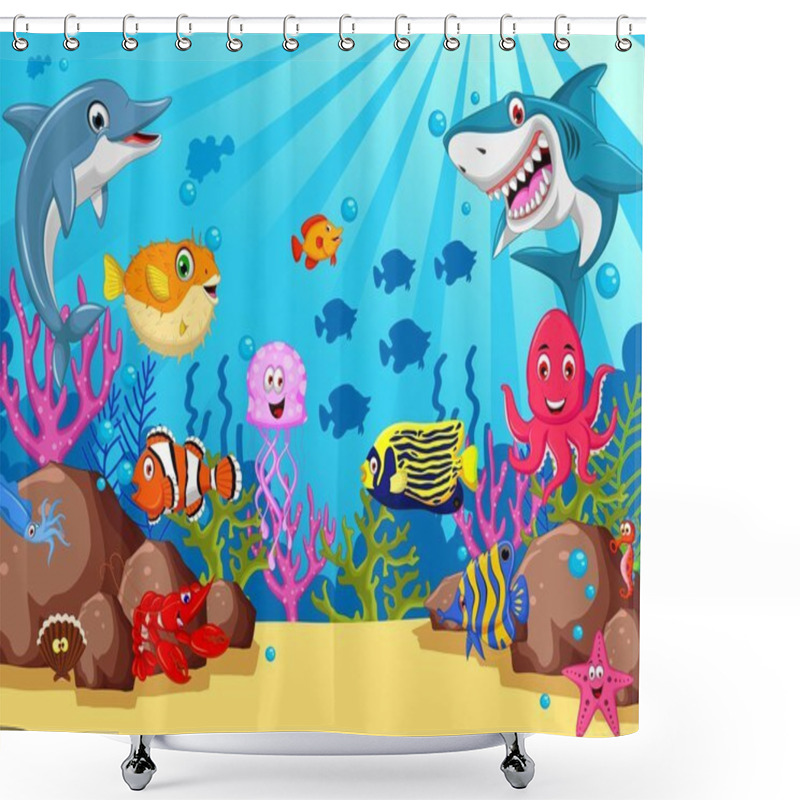 Personality  Funny Cartoon Sea Life For You Design Shower Curtains