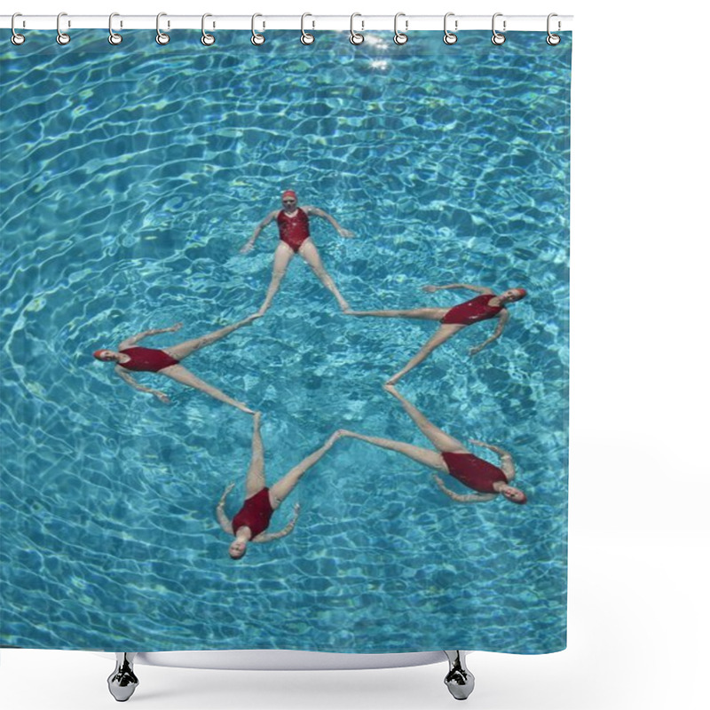 Personality  Synchronised Swimmers Form A Star Shower Curtains