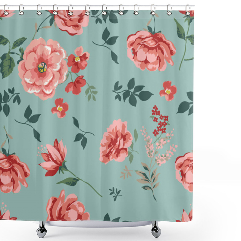 Personality  Trendy Seamless Floral Pattern Shower Curtains