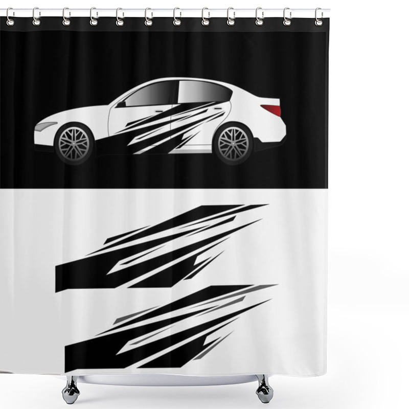 Personality  Car Wrapping Decal Design Vector. Car Modification Decals. Shower Curtains