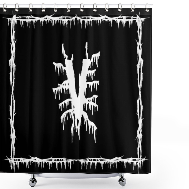 Personality  Metal Music Band Font.White Smudged And Tattered Letter On Black Background. Shower Curtains