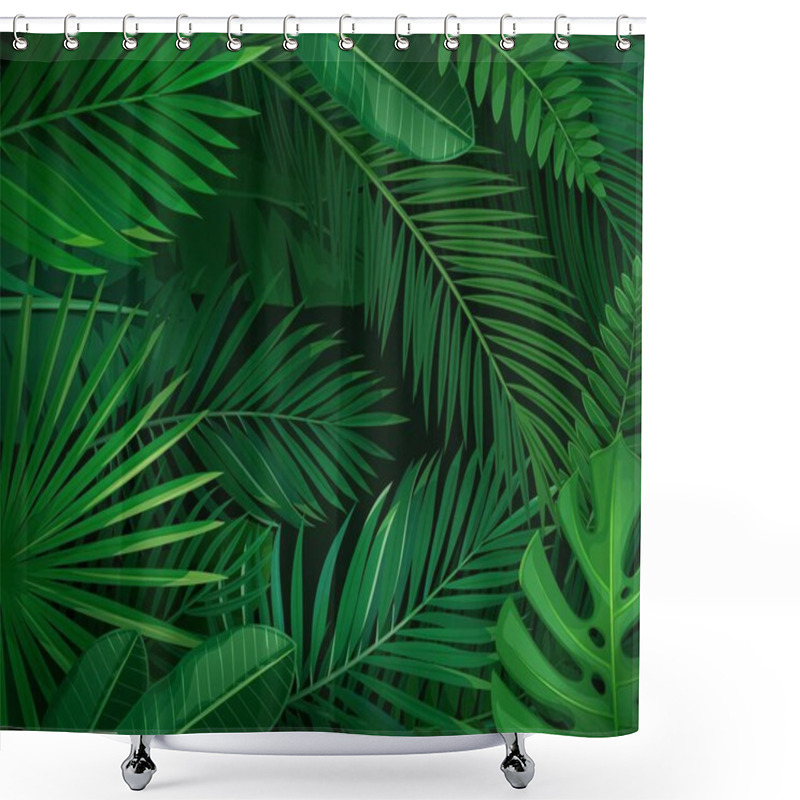 Personality  Tropical Leaves Horizontal Background Shower Curtains