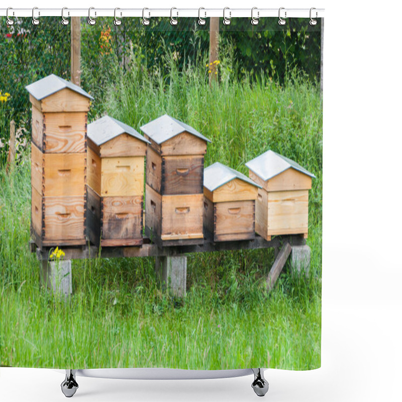 Personality  Wooden Hives Shower Curtains