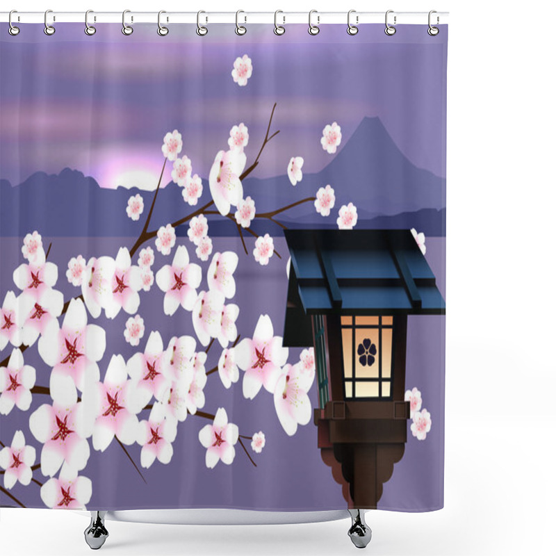 Personality  Abstract Japanese Landscape Shower Curtains