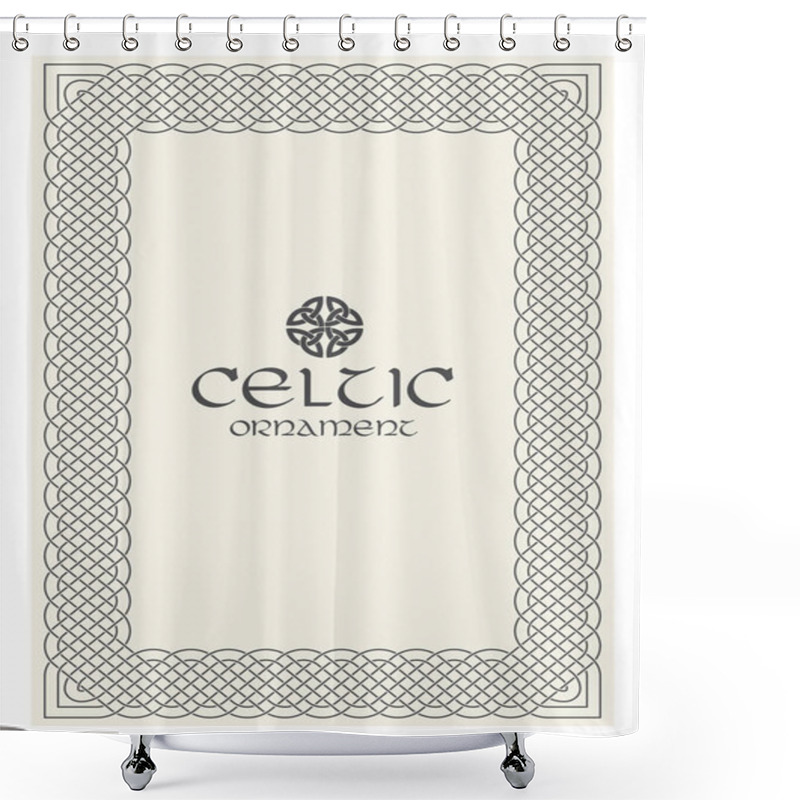 Personality  Celtic Knot Braided Frame Border Ornament. A4 Size Shower Curtains