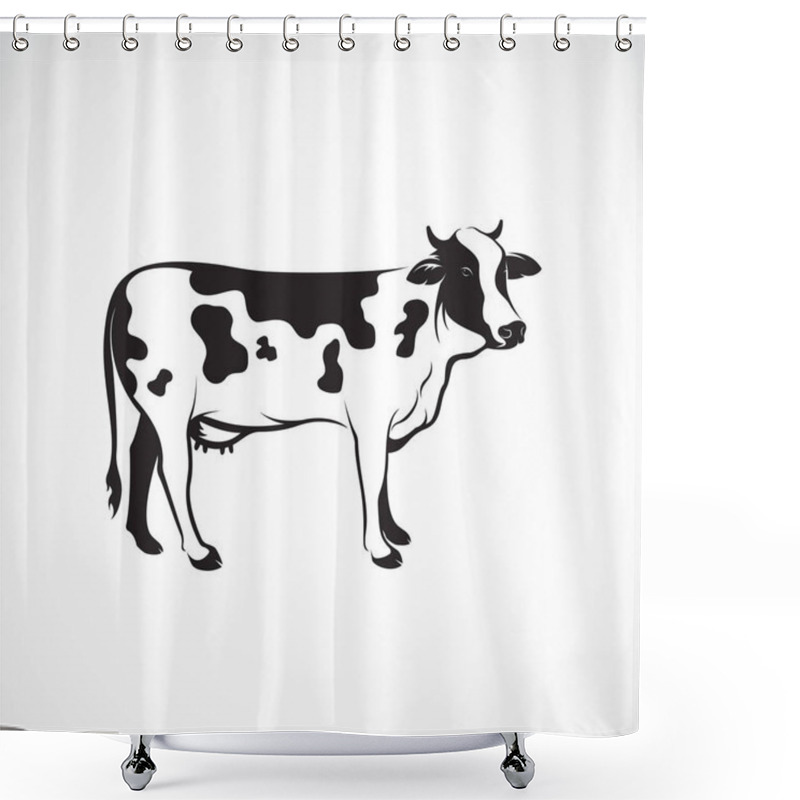 Personality  Vector Of Cow On White Background, Farm Animal, Vector Illustrat Shower Curtains