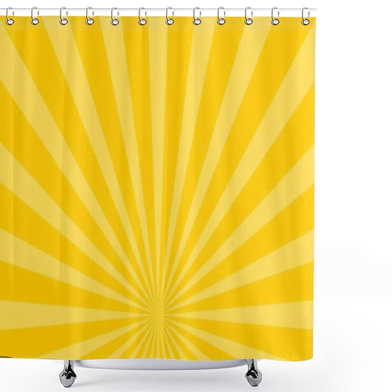 Personality  Retro Background Rays. Sunburst Pattern Yellow Orange Product Marketing Vector Background. Radial Burst Background Pattern. Shower Curtains