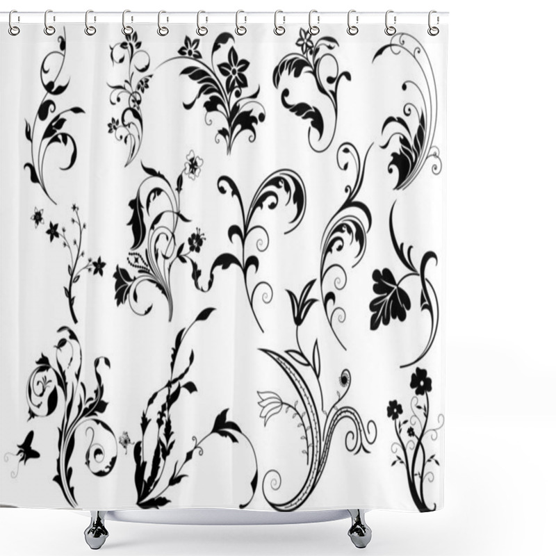 Personality  Black Vector Elements Shower Curtains