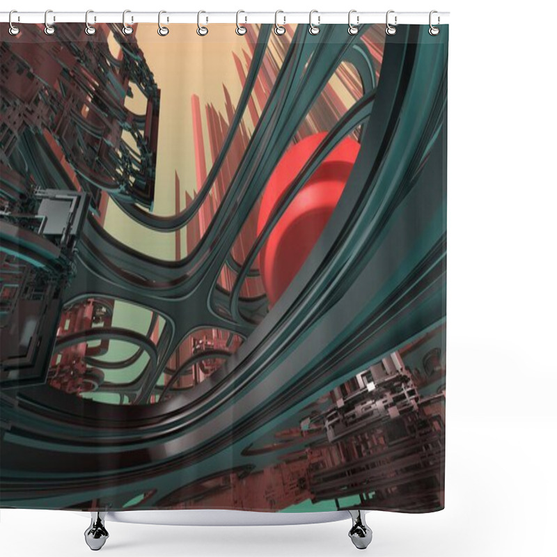 Personality  3D Illustration Of A Beautiful Infinite Mathematical Mandelbrot Set Fractal. Shower Curtains