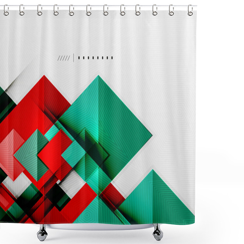 Personality  Geometric Squares And Rhombus Futuristic Template Shower Curtains