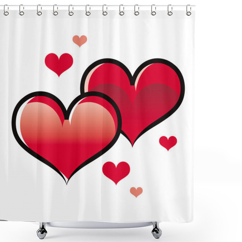 Personality  Two Hearts Shower Curtains