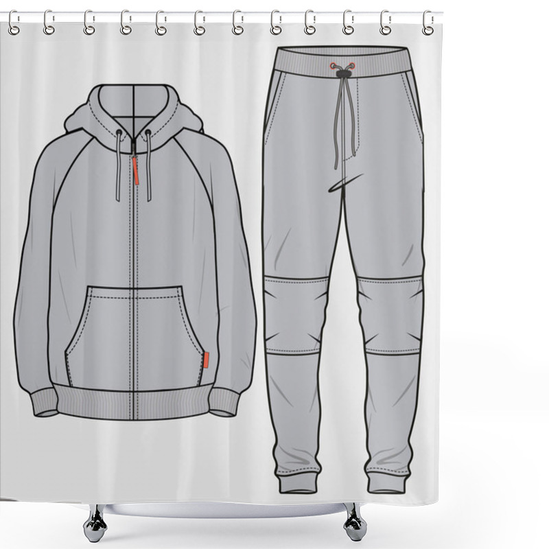 Personality  JOGGER AND SWEAT SHIRT SET FOR MEN AND TEEN BOYS IN EDITABLE VECTOR FILE Shower Curtains