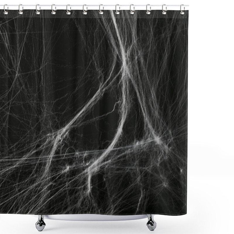 Personality  Halloween Creepy Cobweb Spiders Web With A Black Background Shower Curtains