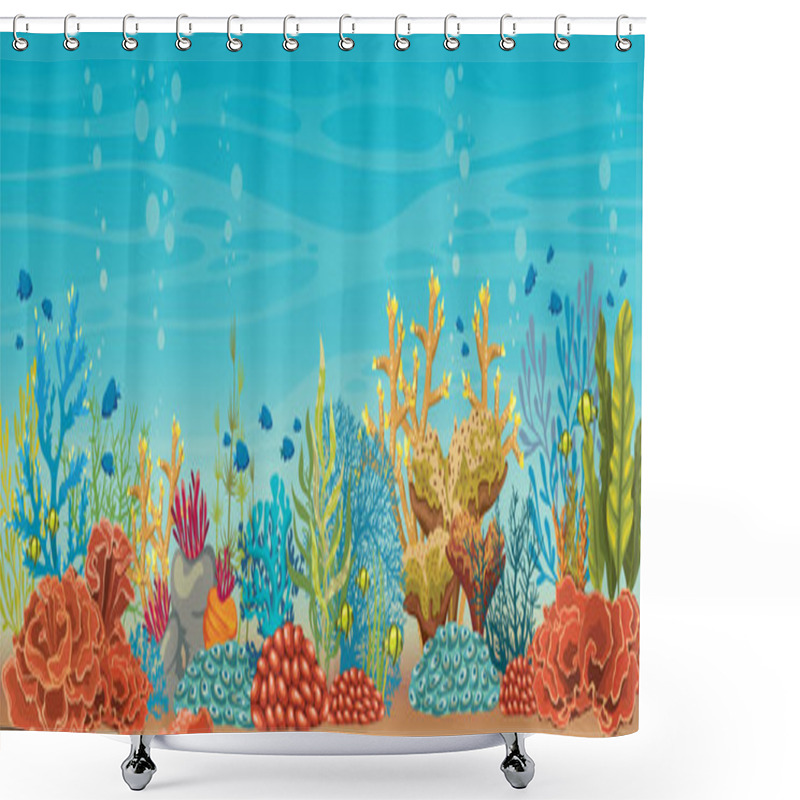 Personality  Underwater Coral Reef And Fish. Shower Curtains