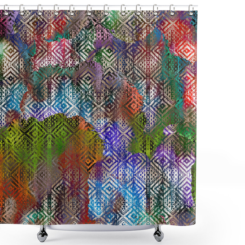 Personality  Geometry Texture Repeat Classic Pattern Shower Curtains