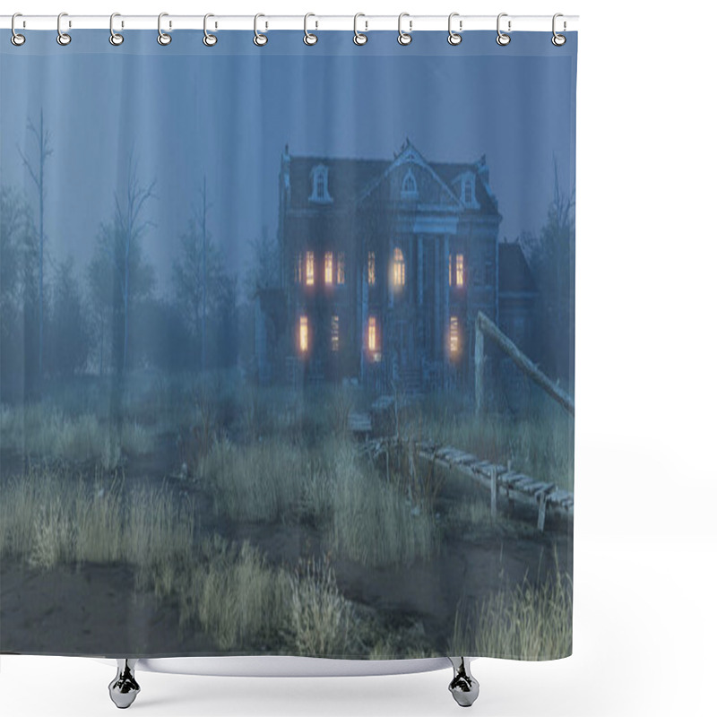 Personality  Southern Mansion Fantasy Architecture, 3D Illustration, 3D Rendering Shower Curtains