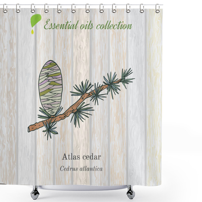 Personality  Pure Essential Oil Collection, Atlas Cedar. Wooden Texture Background Shower Curtains