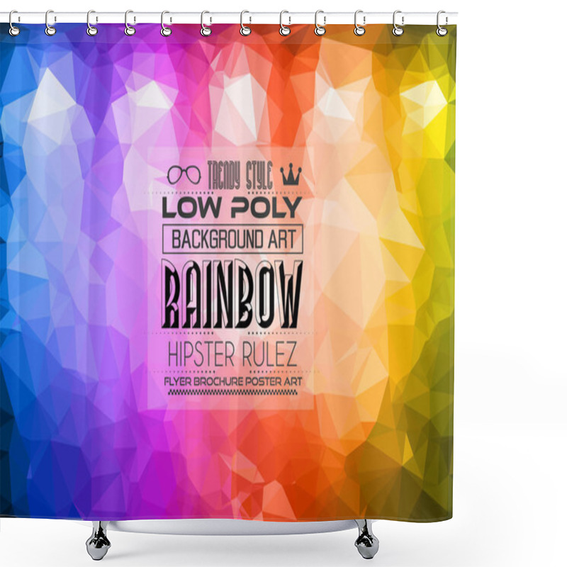 Personality  Low Poly Triangular Background Shower Curtains