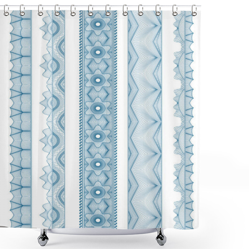 Personality  Seamless Linear Wavy Border. Shower Curtains