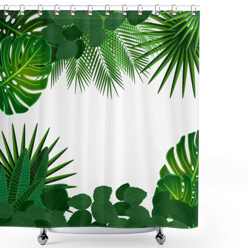 Personality  Tropical Leaves. Floral Design Background. Shower Curtains