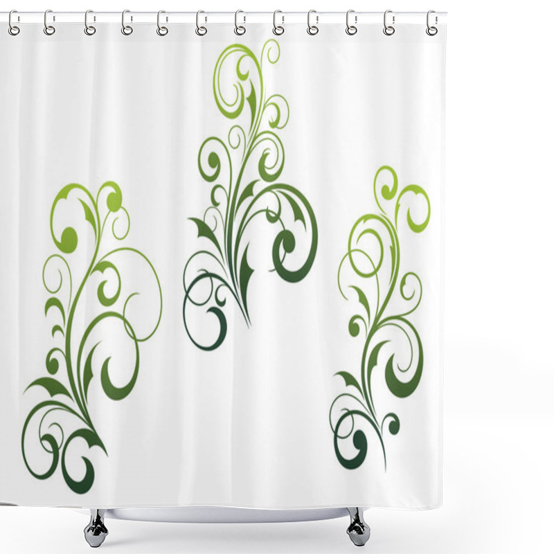 Personality  Floral Elements And Motifs Shower Curtains