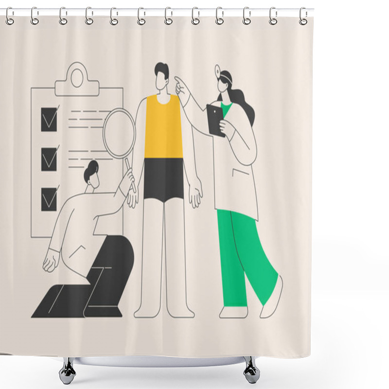 Personality  Head To Toe Physical Examination Abstract Concept Vector Illustration. Head To Toe Exam, Physical Examination Findings, Clinical Assessment, Ultrasound, All The Body Systems Abstract Metaphor. Shower Curtains