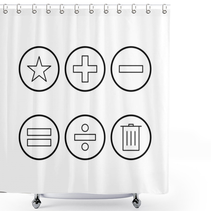 Personality  6 Basic Elements Icons Sheet Isolated On White Background... Shower Curtains