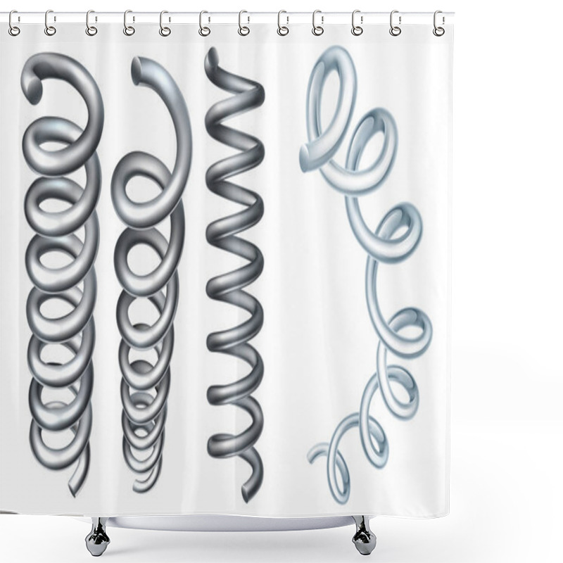 Personality  Steel Metal Spring Coil Design Elements Shower Curtains