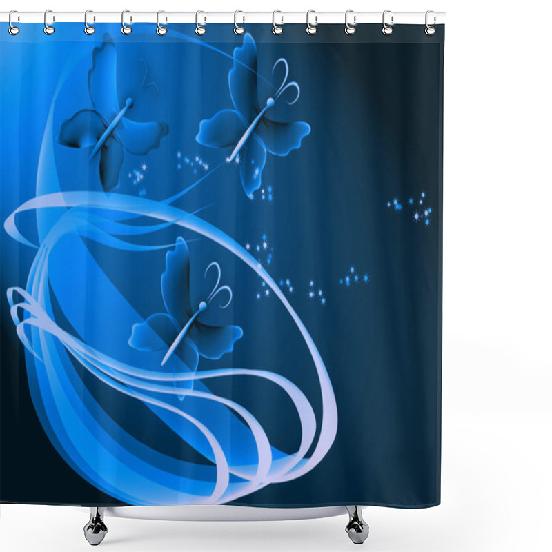 Personality  Transparent Butterfly Shower Curtains