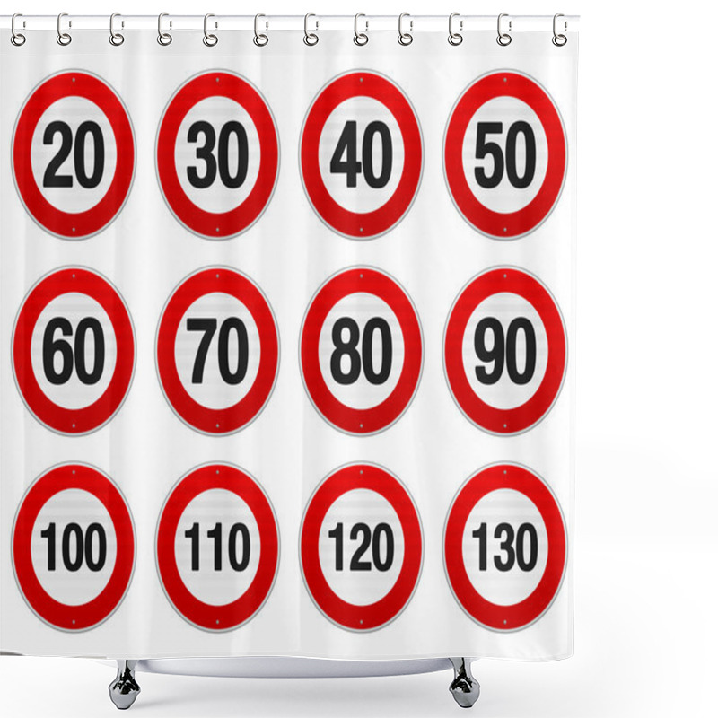 Personality  Speed Limit Sign Set Shower Curtains