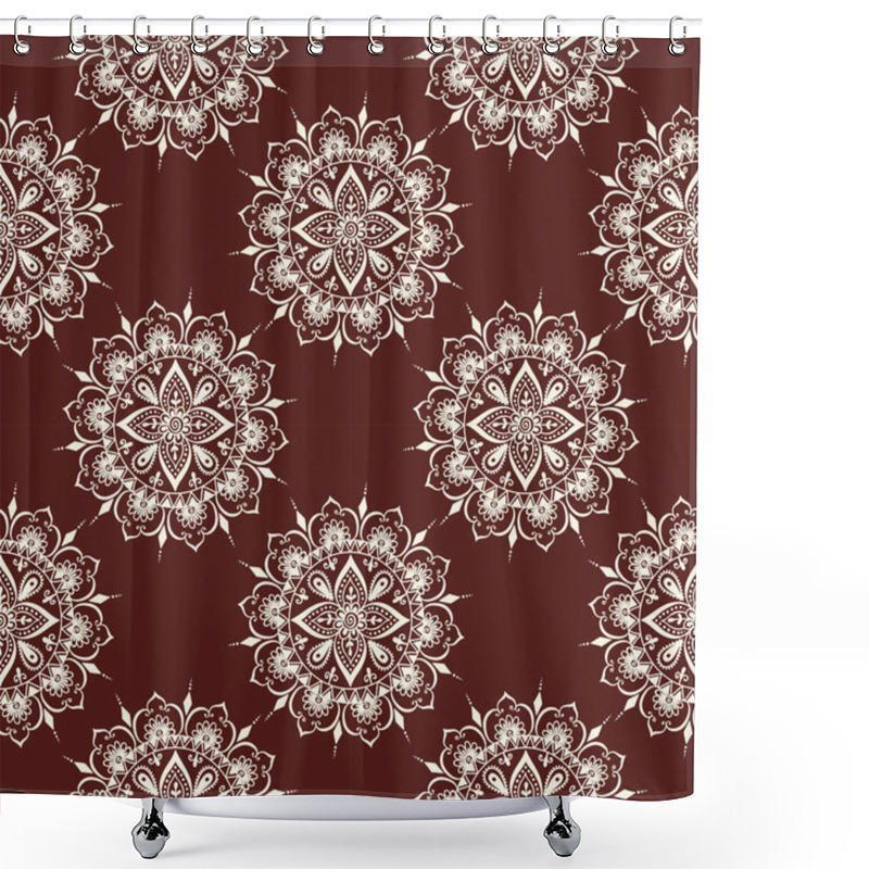 Personality  Mehendi Pattern Illustration Shower Curtains