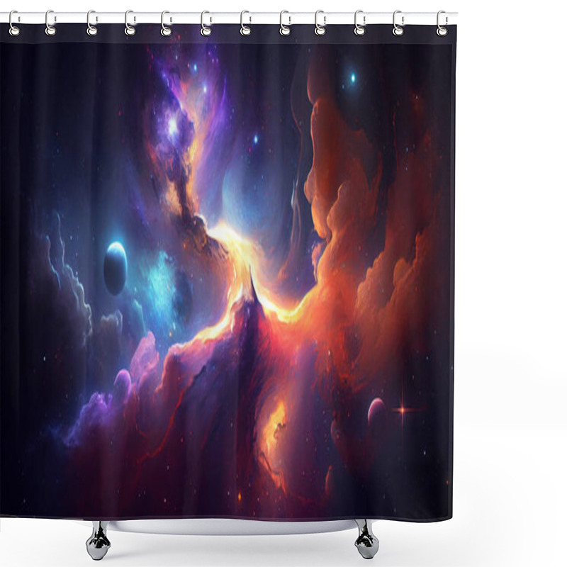 Personality  Beautiful Galaxy Background For Various Designs. Shower Curtains