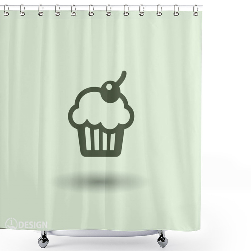 Personality  Pictograph Of Cupcake Icon Shower Curtains