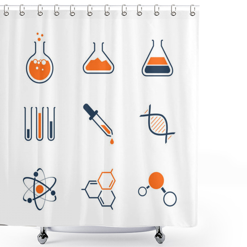 Personality  Chemistry Simple Vector Icon Set Shower Curtains