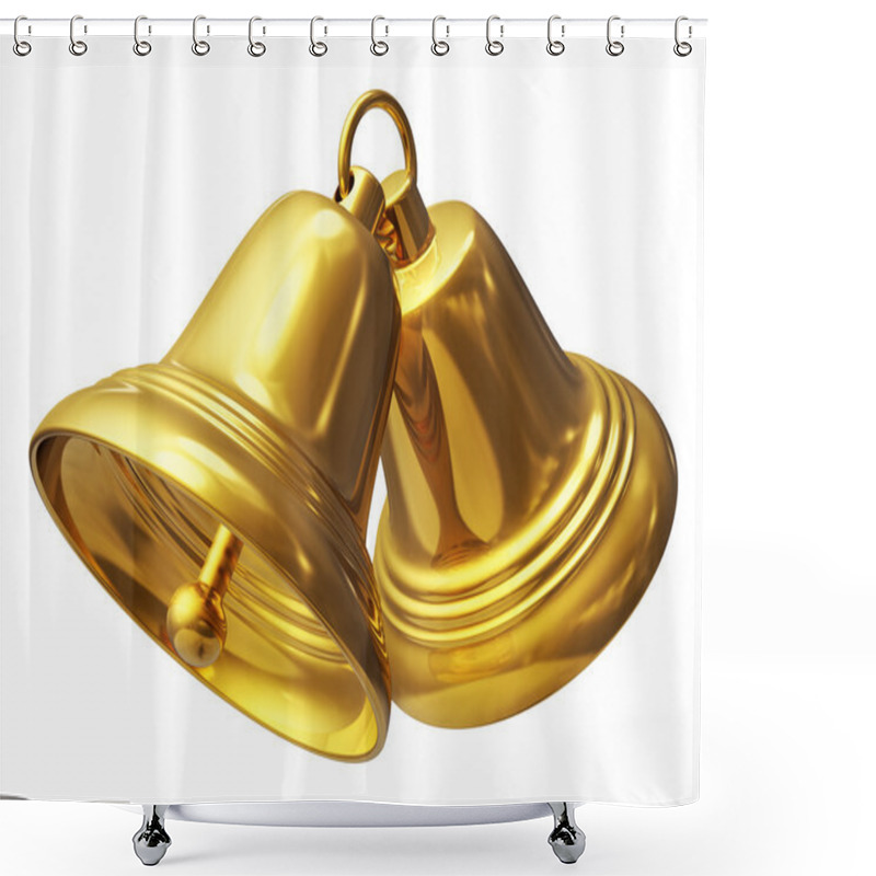 Personality  Golden Christmas Bells Shower Curtains