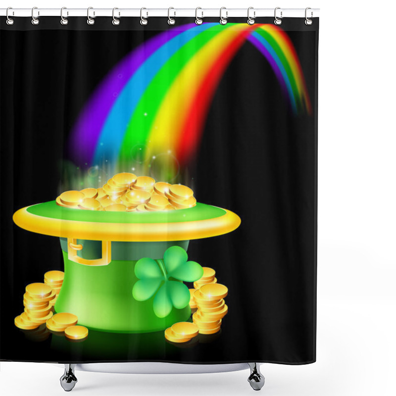 Personality  Gold At The End Of The Rainbow Shower Curtains