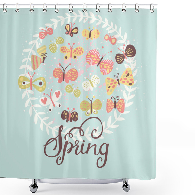 Personality  Spring Concept Illustration. Shower Curtains